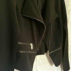 Black zipper detailed jacket